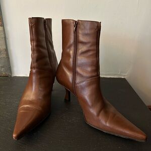 Kicky Brown Leather Mid-calf Boots